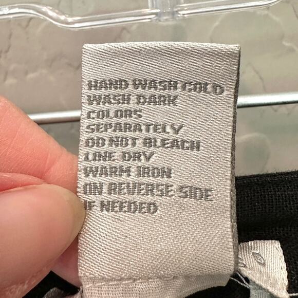 TWEEDS | Black Linen Blend Skirt Embroidered Boho A-Line Floral Detail | Size 6 - Picture 5 of 5